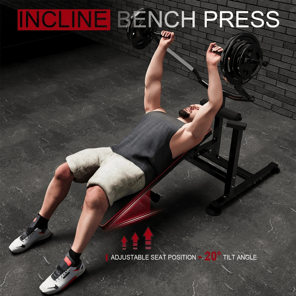 Man using Chest Press Machine with Adjustable Bench - SF3454 in incline position for home workout.