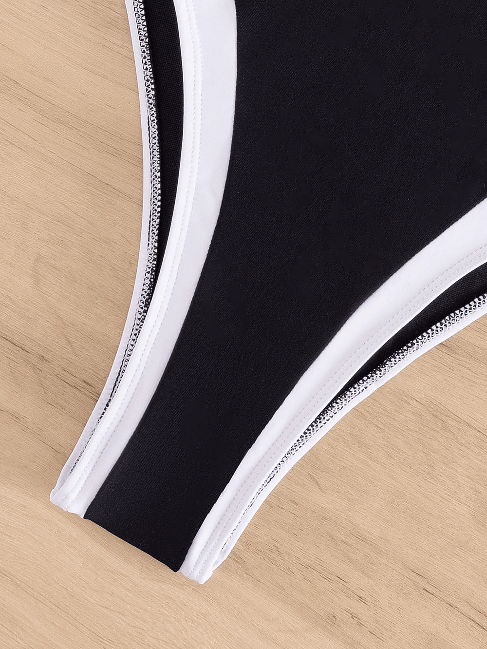 Chic Black and White One-Piece Swimsuit - Elegant Monochrome with Flattering Cutouts, SF2149, Stylish Swimwear Design