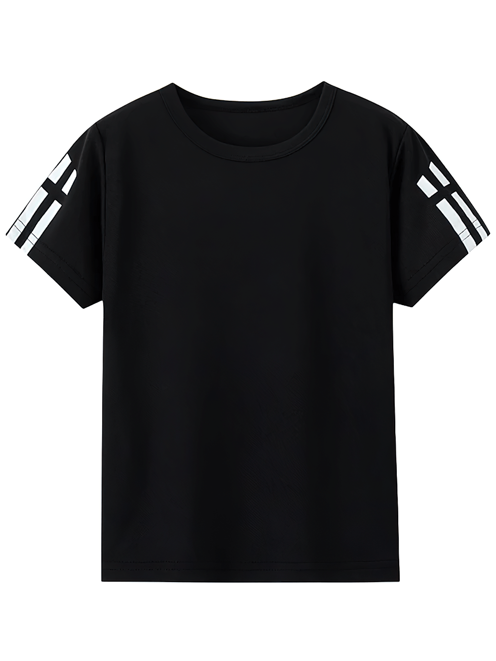 Children's quick-drying black sports tee with short sleeves, perfect for active kids' play and sports activities. SF3126.