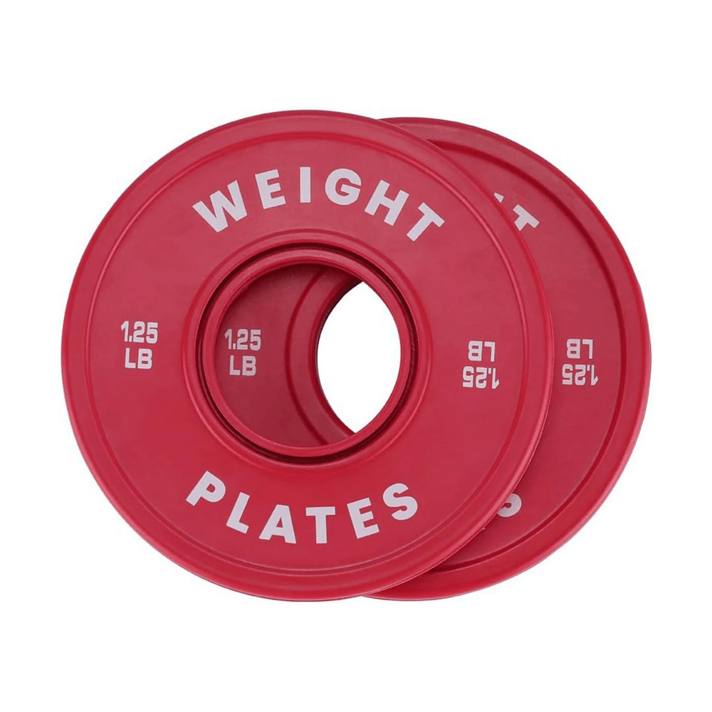 Red Color-Coded Weight Plates SF3387 for gym workouts, ideal for progressive strength training, low noise, and easy handling.