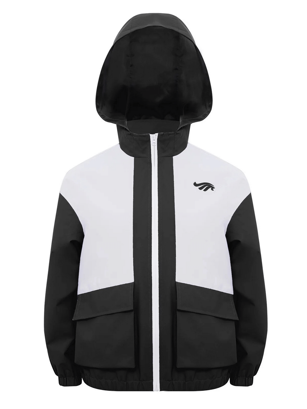 Colorblock Hooded Windbreaker Jacket for Outdoor Wear - SF3699 with stylish panels and spacious pockets.