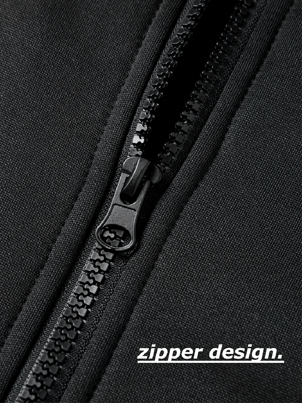 Close-up of the zipper design on the Colorblock Zip-Up Sport Jacket with Kanga Pocket - SF4642.