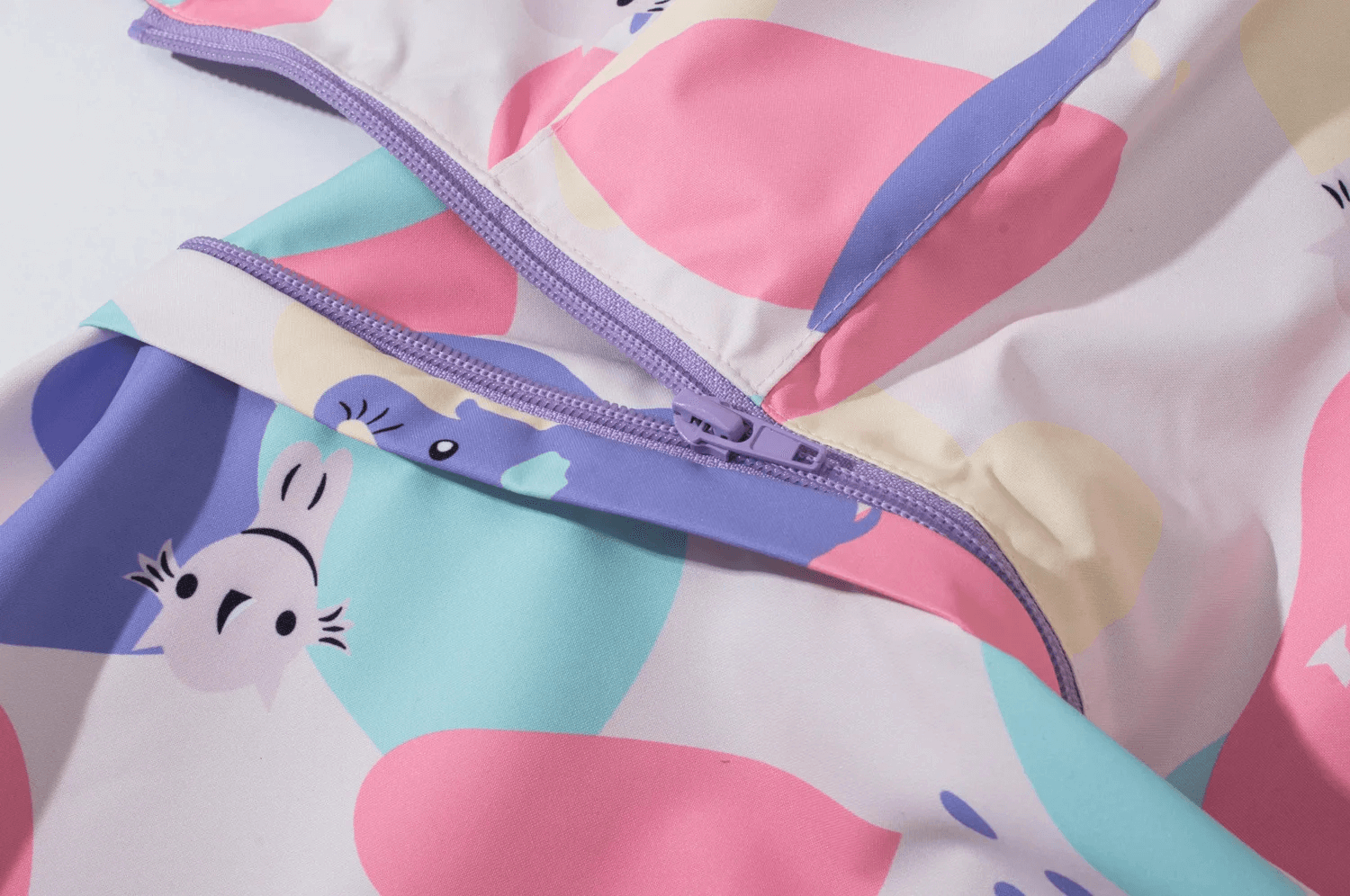 Colorful Elephant Print Waterproof Zip Jacket - SF3596 with vibrant elephant design and zip closure.