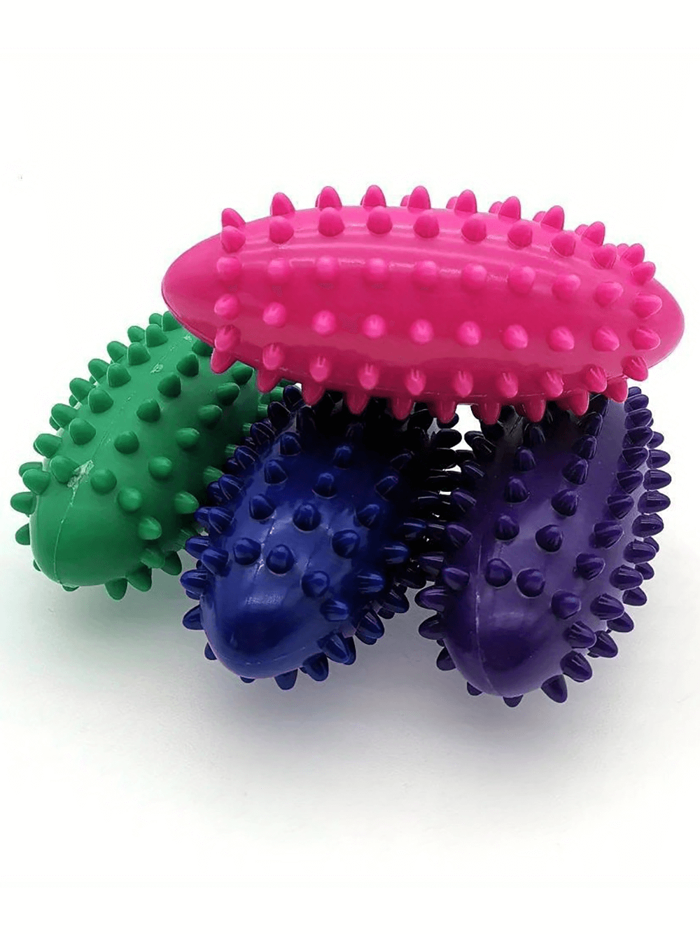 Alt Tag: Colorful spiked hedgehog massage balls for muscle relaxation and therapy, improving circulation and reducing tension.