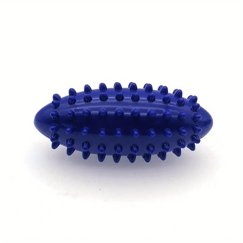 Blue spiked hedgehog massage ball for therapy, stress relief, and muscle tension reduction