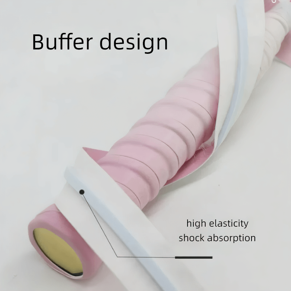 Close-up of pink Colorful Racket Grip Wraps for Tennis and Badminton - SF3444 showing buffer design with high elasticity and shock absorption.