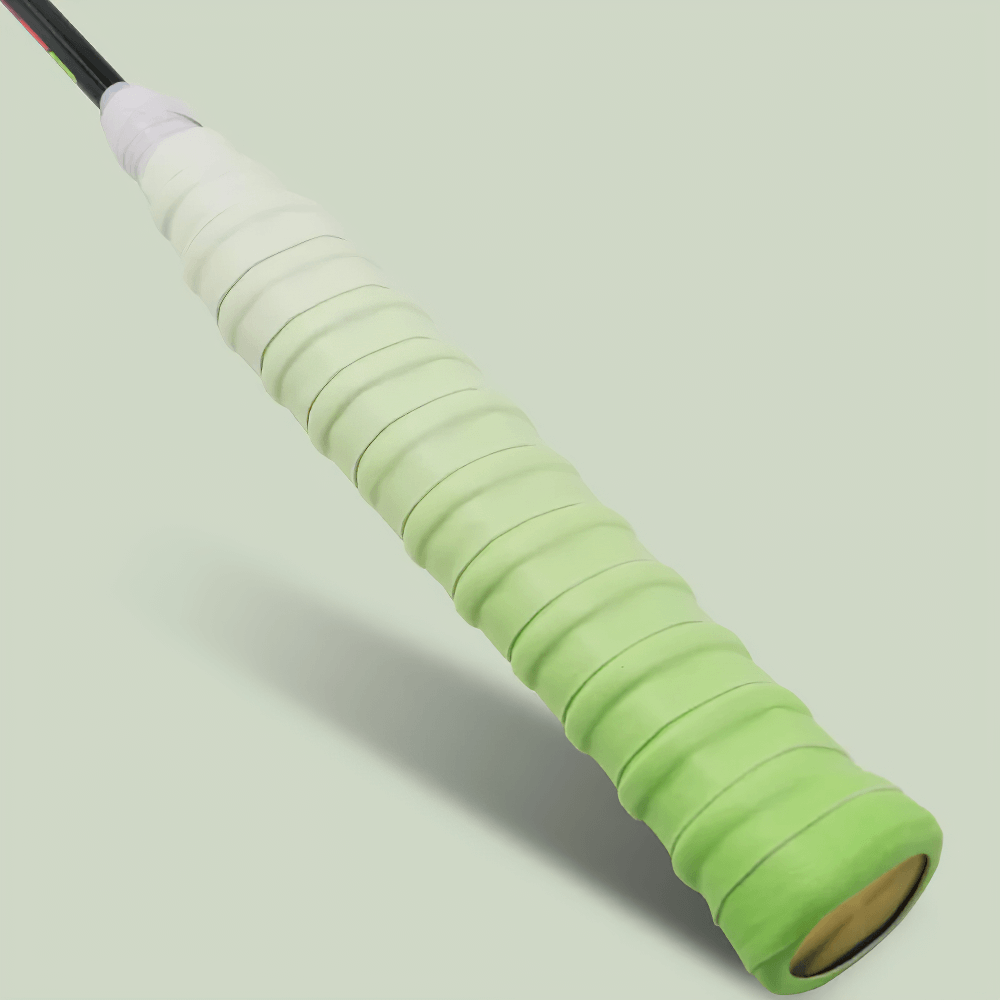 Colorful Racket Grip Wraps for Tennis and Badminton - SF3444, green and white anti-slip handle tape for enhanced control and style.