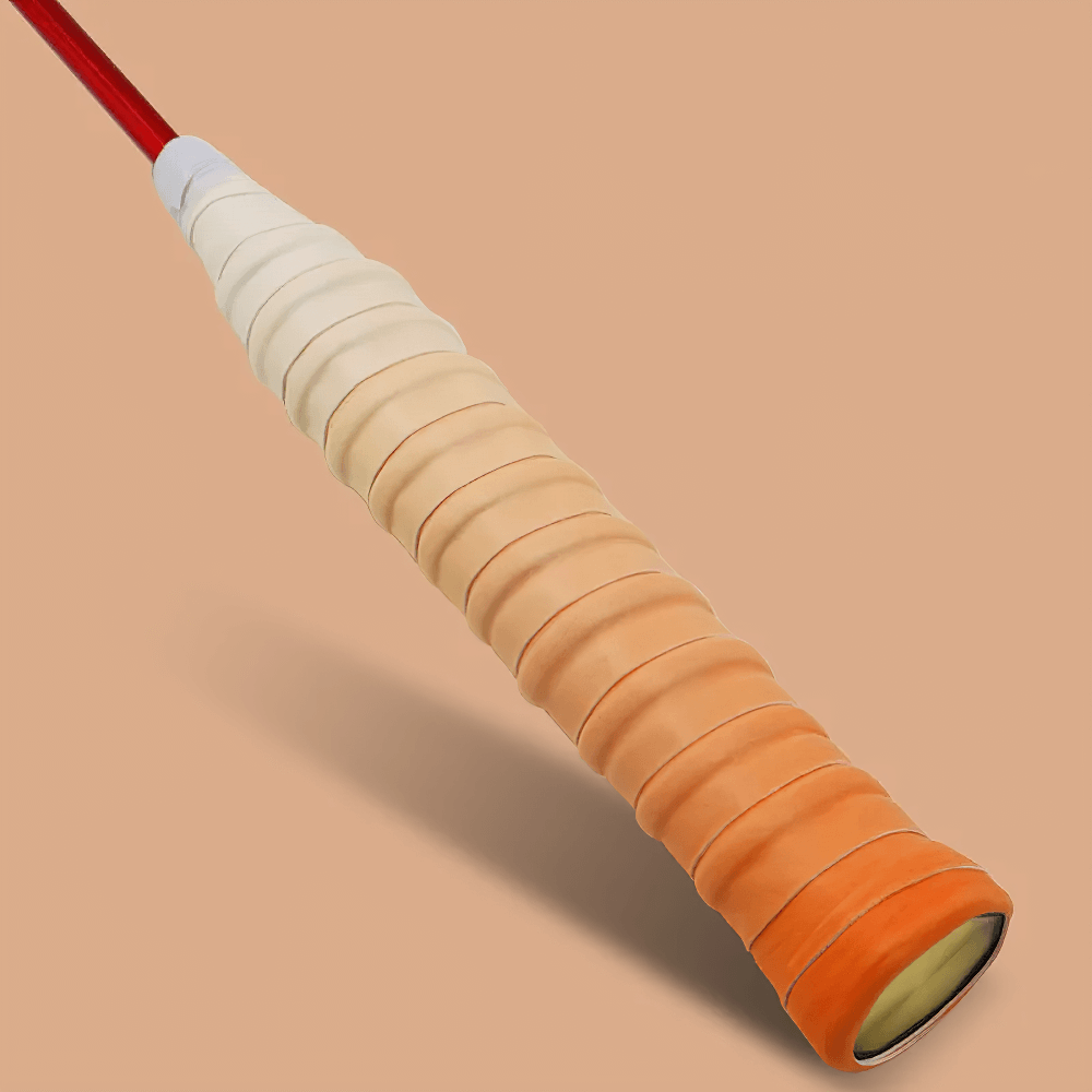 Colorful Racket Grip Wraps for Tennis and Badminton - SF3444 shown in gradient shades enhancing a racket handle.