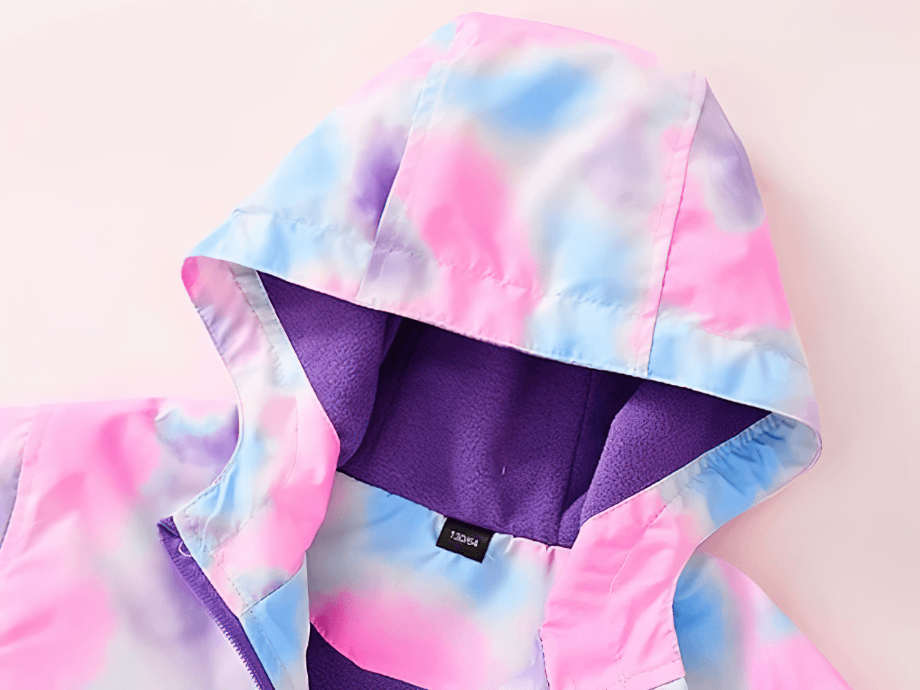 Colorful Windbreaker with Hood and Long Sleeves - SF3831, vibrant girls jacket with playful colorful print, windproof and rain-resistant