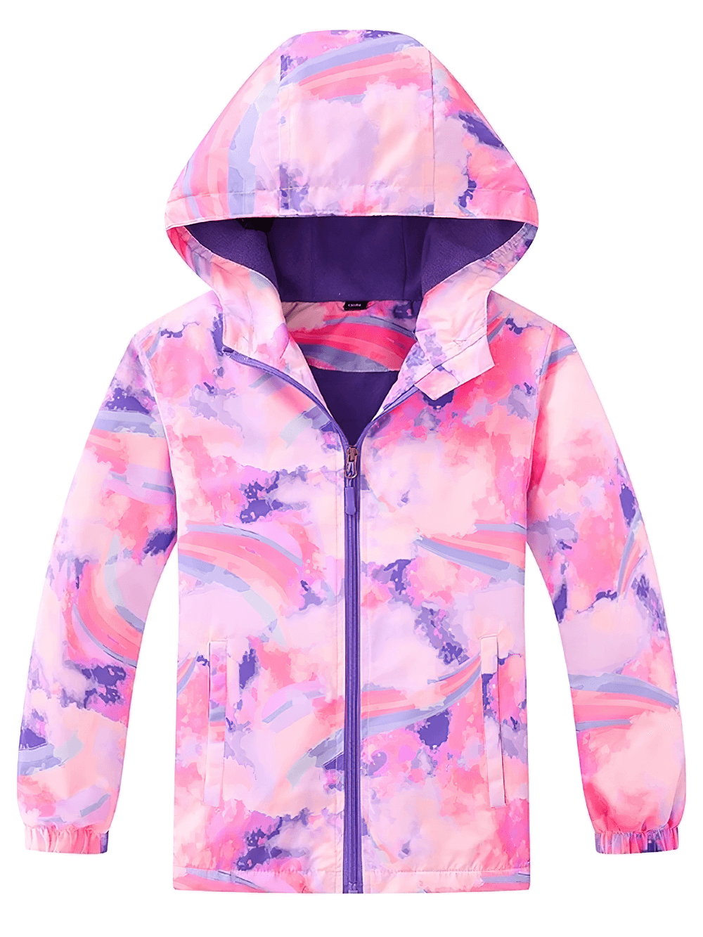 Colorful Windbreaker with Hood and Long Sleeves - SF3831 for girls featuring vibrant patterns, windproof and rain-resistant jacket.