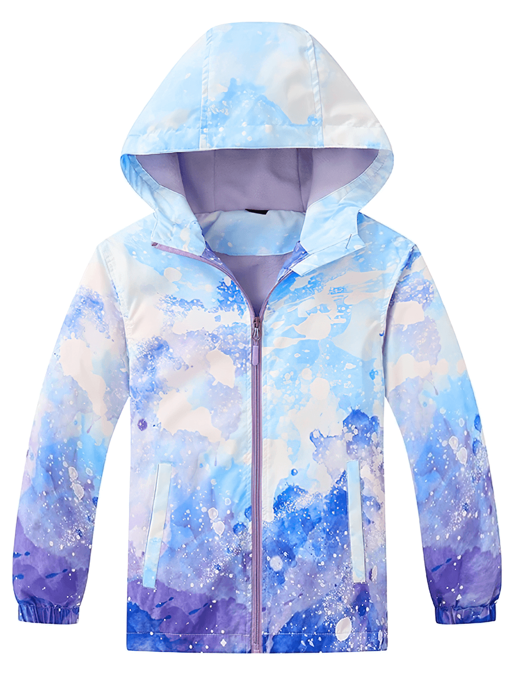 Colorful Windbreaker with Hood and Long Sleeves - SF3831, girls' jacket with playful print, windproof, rain-resistant, for any weather.