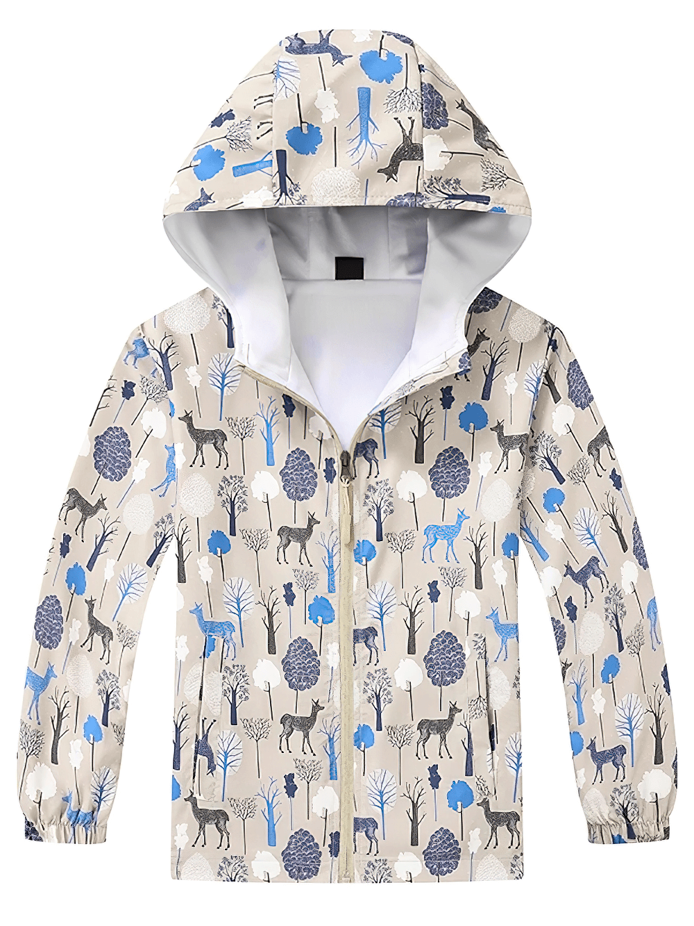 Colorful Windbreaker with Hood and Long Sleeves - SF3831, windproof girls jacket with playful design and vibrant patterns for spring and winter.