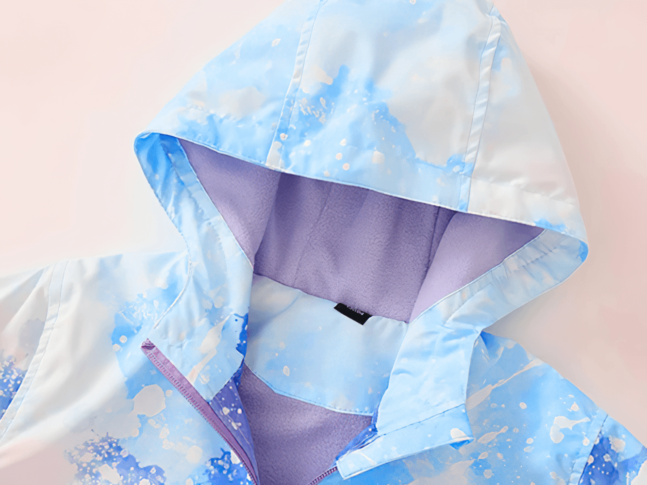 Colorful Windbreaker with Hood and Long Sleeves - SF3831 featuring vibrant patterns and cozy hood for girls.