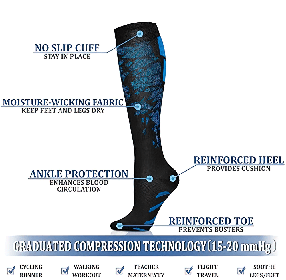 Compression Knee-High Cycling Socks for Sports - SF2227