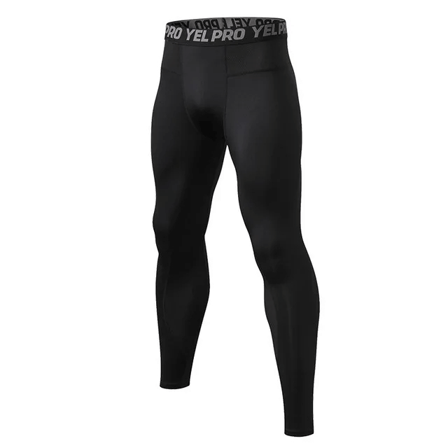 Men's compression running tights SF2177 in black, quick-drying and performance-enhancing, with elastic fit for speed and agility.
