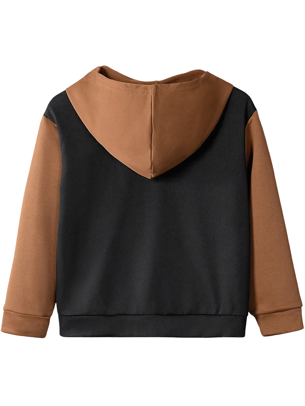 Children's Contrast Hooded Zip Sweatshirt with Pockets - SF3669, bicolor hoodie, brown and black design, perfect for casual wear