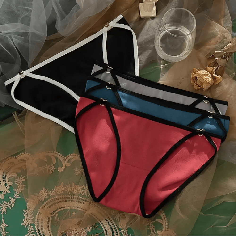 Contrast Trim Women's Underpants with Side Rings - SF4635 in various colors with side rings and contrast trim.
