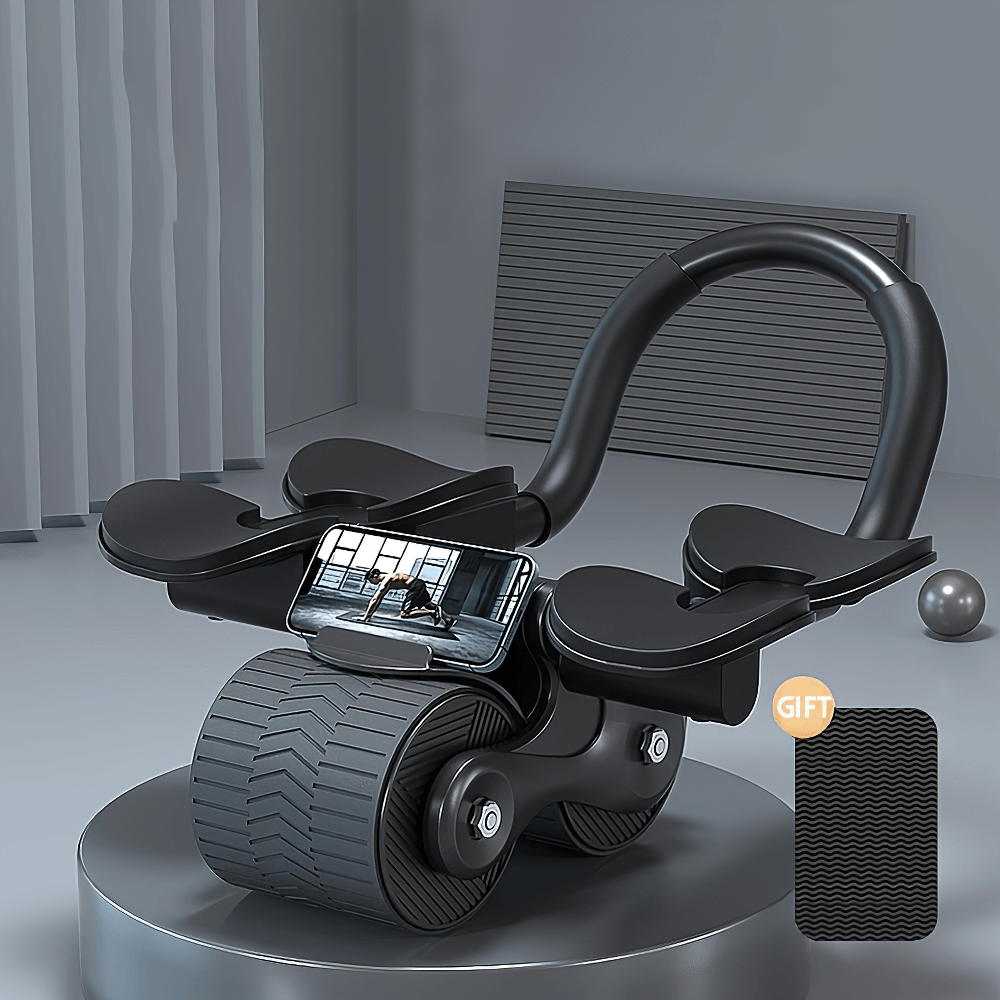 Multi-function ab roller SF2803 with wide wheels, elbow pads, and phone holder for core workouts. Perfect for home and gym training.