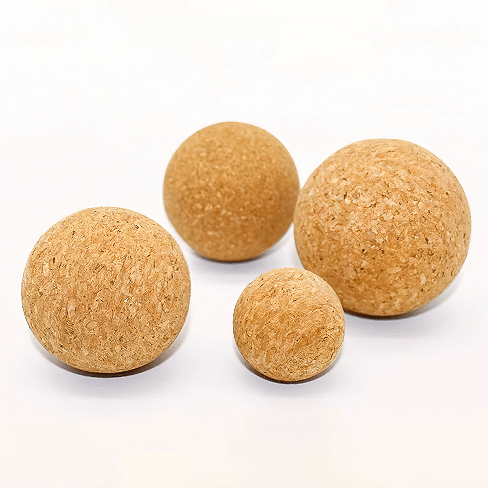 Set of cork massage balls for deep tissue and fascia release, perfect for yoga and fitness, SF3251. Relieve muscle tension naturally.
