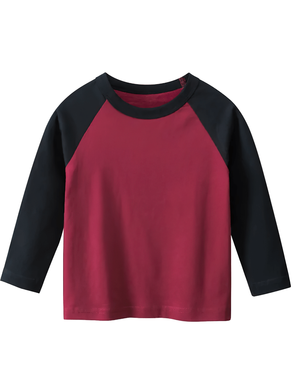 Boys Cotton Long-Sleeved Raglan Top - SF3607 in red and black