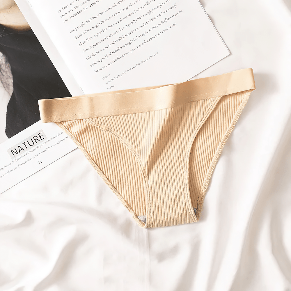 Cotton Ribbed Bikini Briefs for Women - SF4601