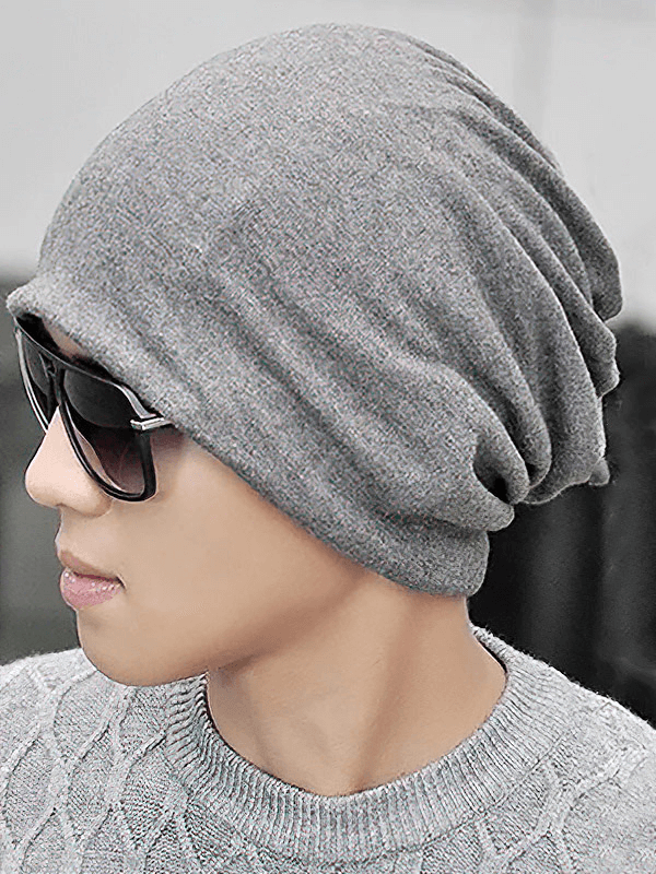 Unisex cotton soft slouchy beanie for outdoor running, stylish and lightweight, perfect for keeping warm and casual.