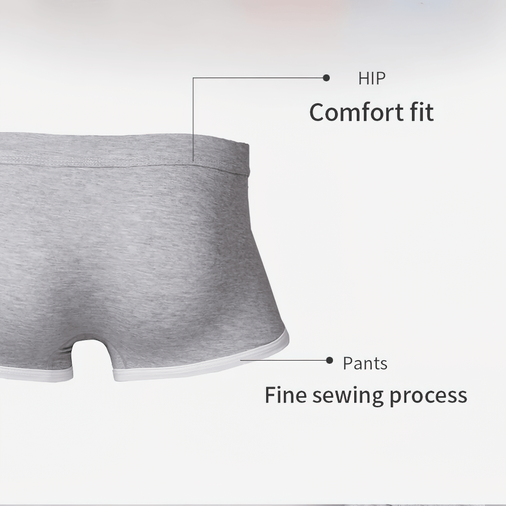 Cotton Sports Boxer Briefs with Number Print - SF4704 showing comfort fit and fine sewing details.