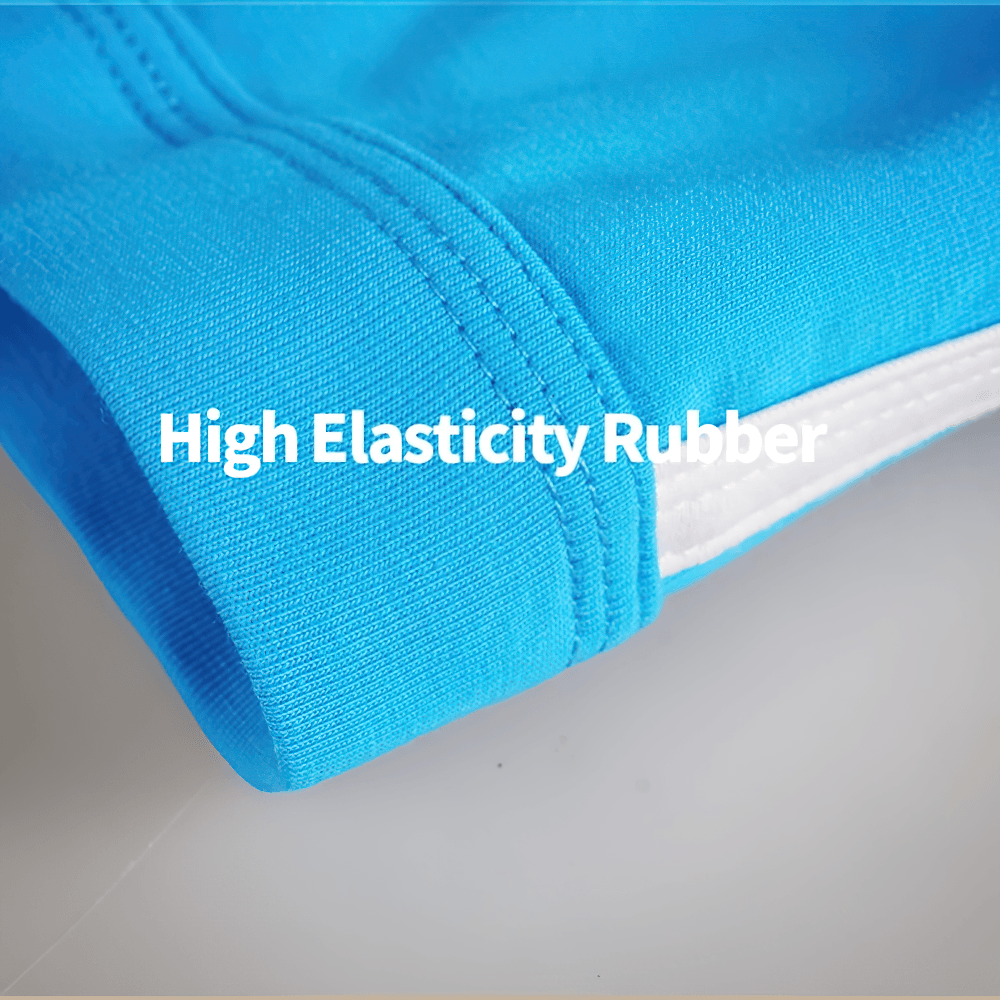 Cotton Sports Boxer Briefs with Number Print - SF4704 close-up showing high elasticity rubber detail