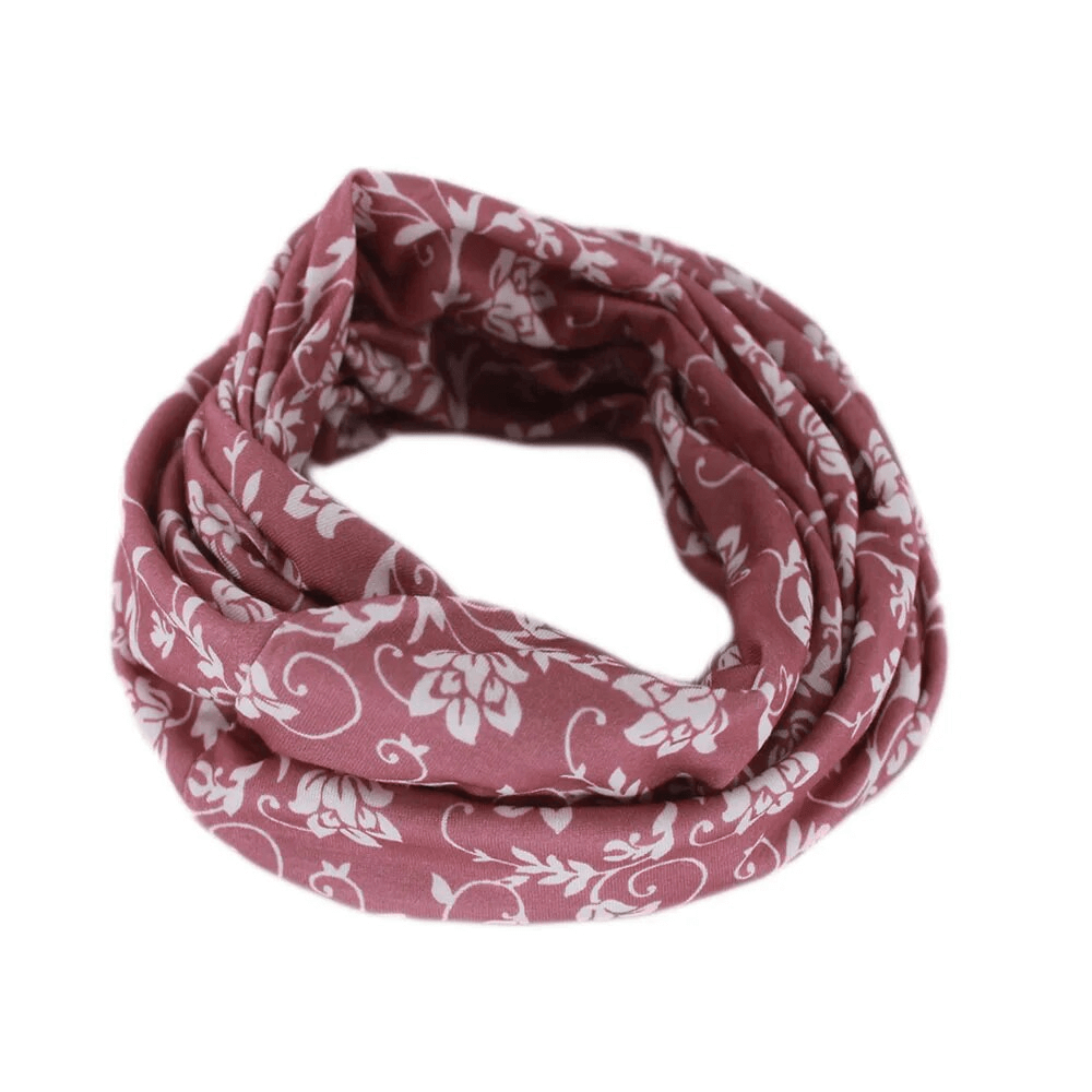 Cotton warm dance hat scarf for girls with floral print, cozy and stylish for casual occasions, perfect for keeping warm. Model SF1727
