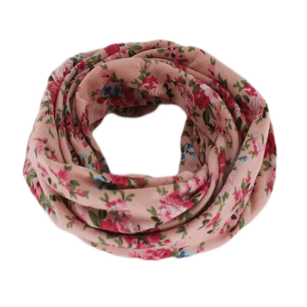 Floral cotton dance hat scarf for girls, print design, warm and comfy, perfect for casual wear. Product code SF1727, ideal for keeping warm.