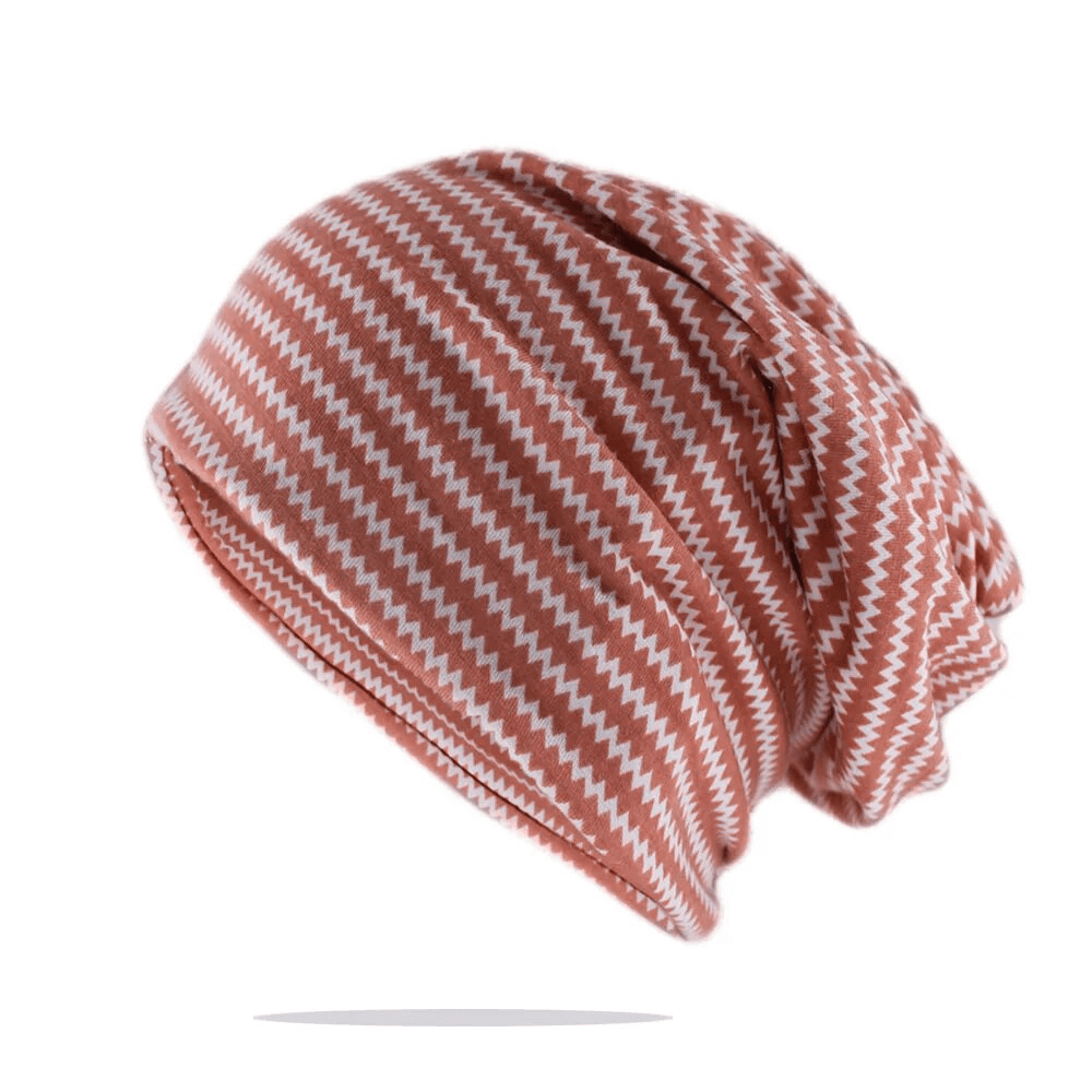 Cotton warm dance hat scarf with zigzag print for girls, stylish and cozy, perfect for casual wear. SF1727