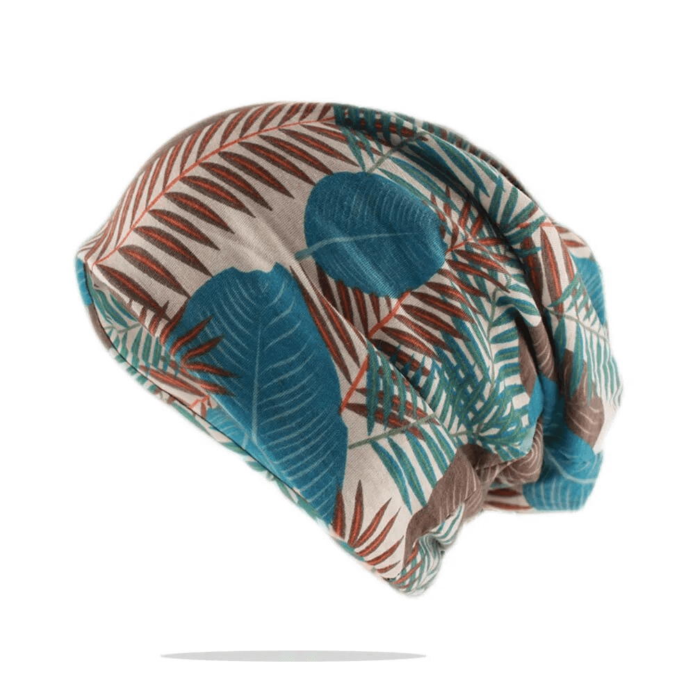 Cotton warm dance hat scarf for girls with tropical print, perfect for casual wear and keeping warm. SF1727. Material: Cotton.