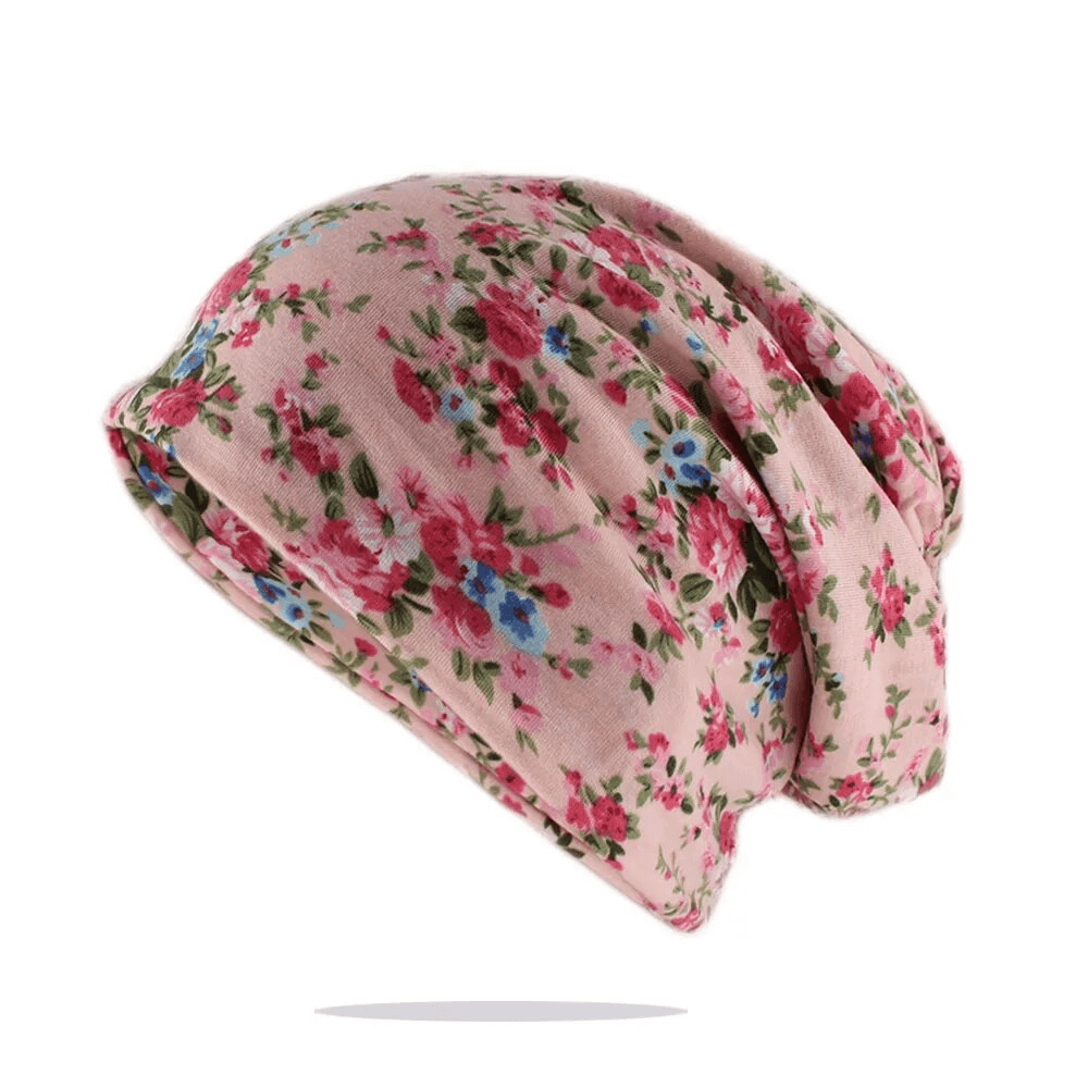 Cotton warm dance hat scarf with floral print for girls, SF1727, perfect for casual occasions; keeps warm and stylish.