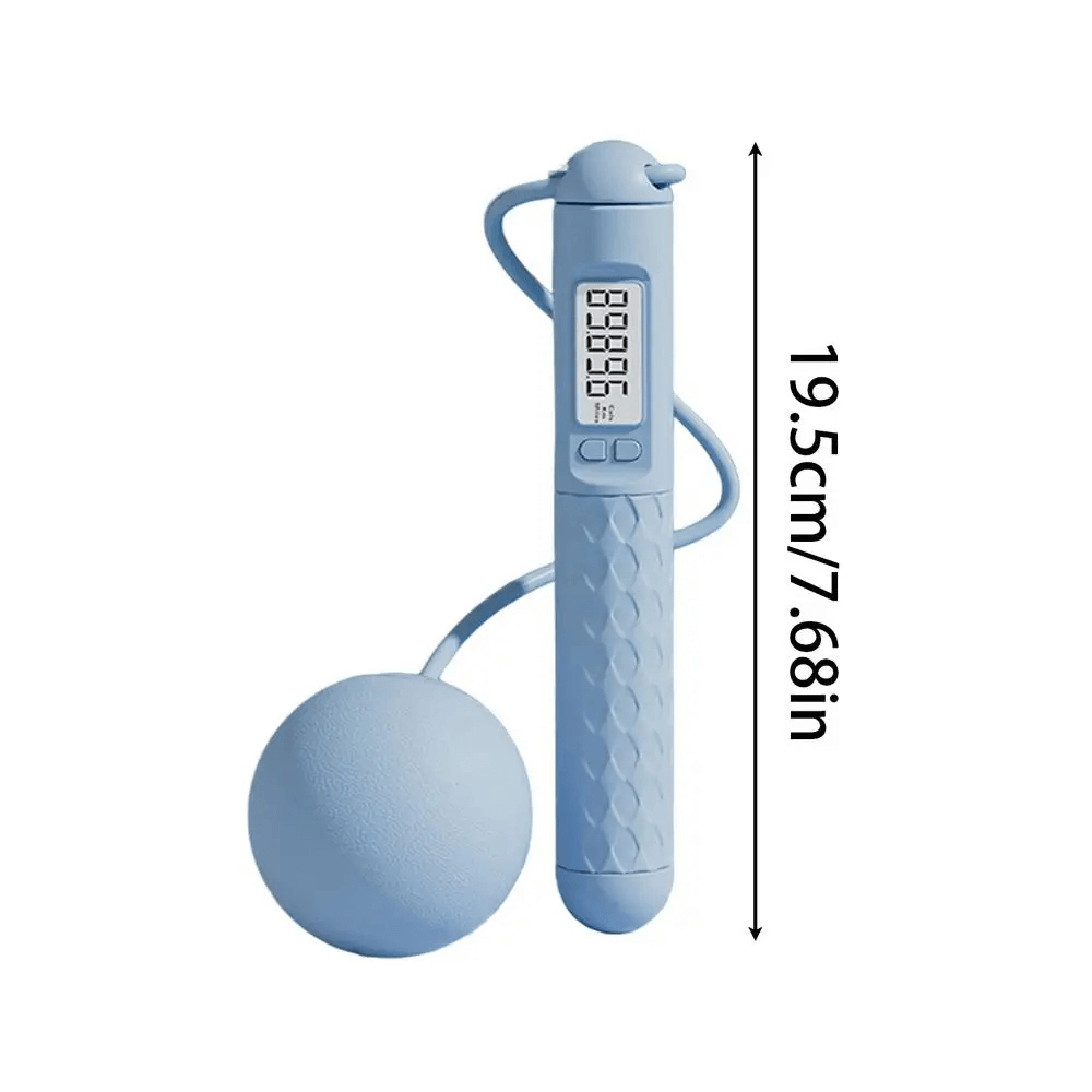 Cordless jump rope with anti-skid handle and display, perfect for indoor and outdoor workouts, featuring built-in jump counter.