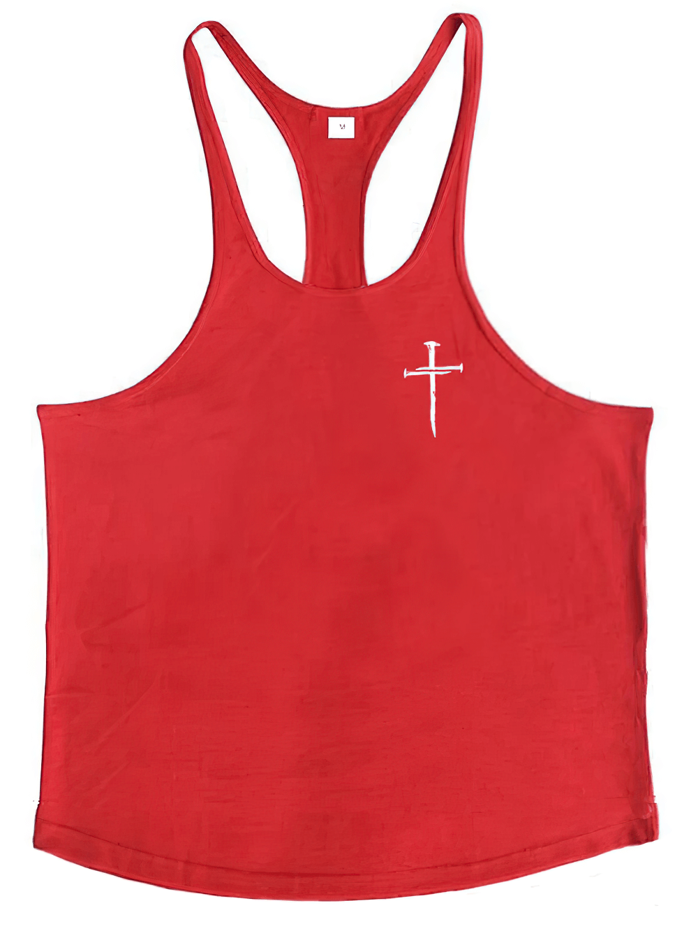 Red Cross Print Gym Bodybuilding Y-Back Tank Top - SF4145 showcasing cross design.