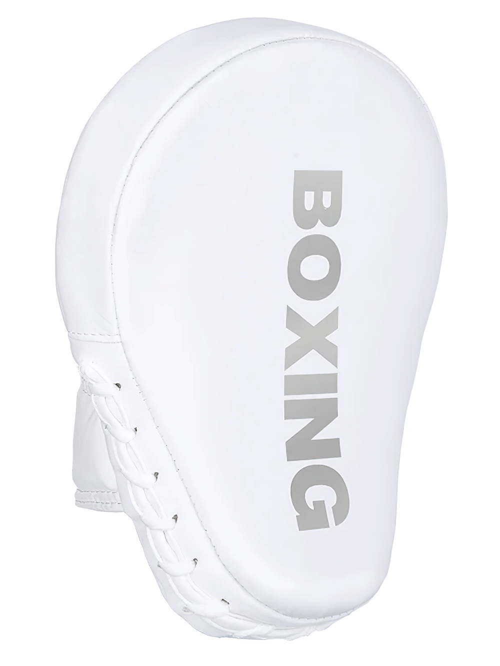 Curved boxing focus pad for MMA and kickboxing with durable PU leather and five-finger glove grip, SF3145 model for pro training.