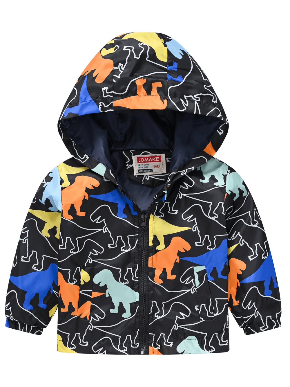 Cute Printed Hooded Windbreaker Jacket - SF3594 with colorful dinosaur designs for children