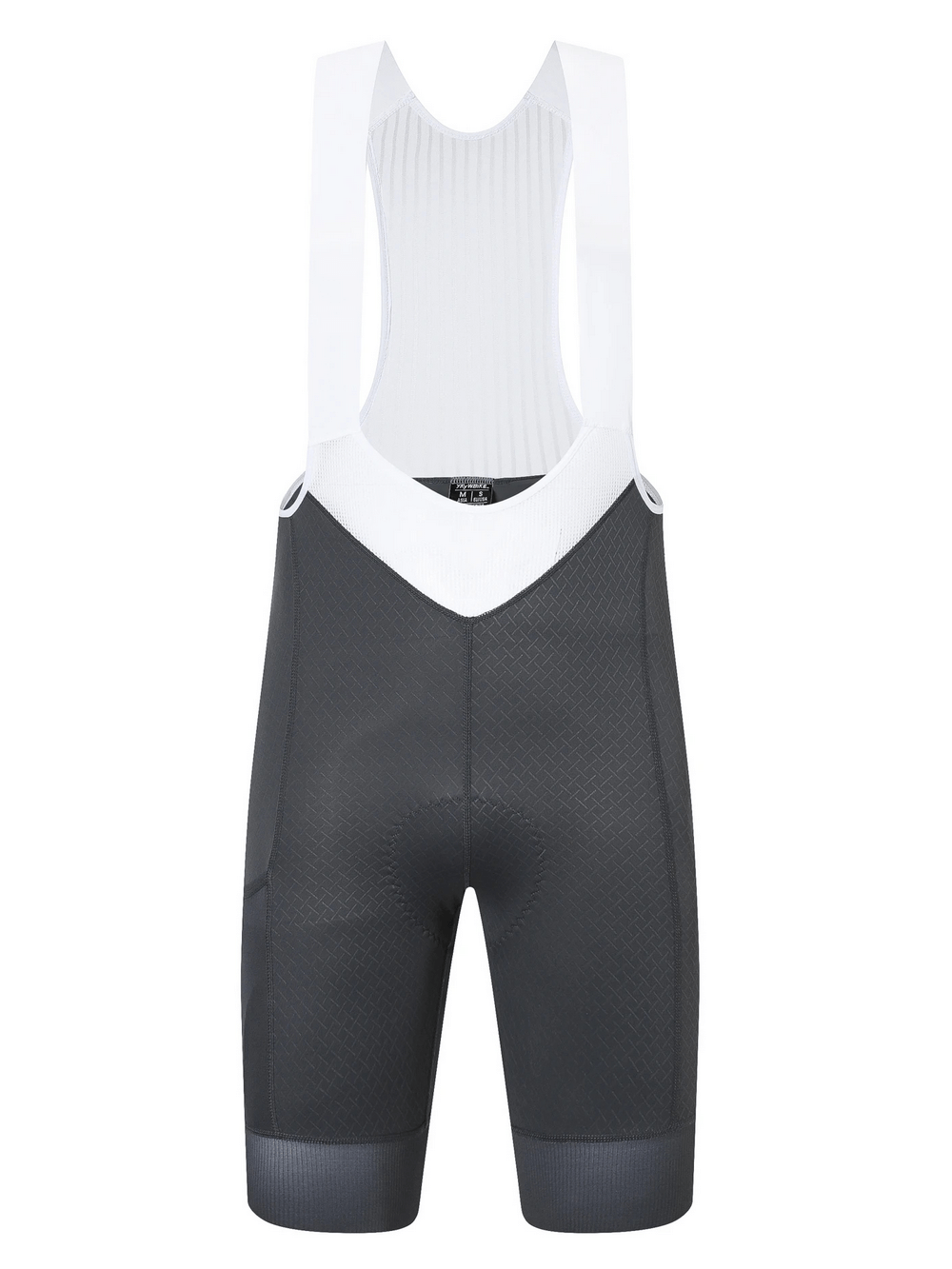 Men's cycling bib shorts with reflective details and storage pockets, featuring mesh straps and anti-slip leg grippers. Model SF2592.