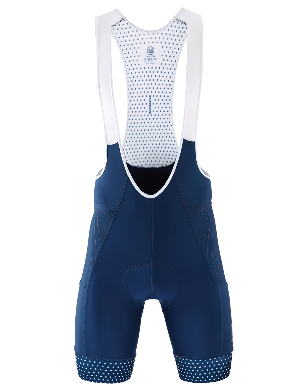 Men's cycling bib shorts with reflective strips, breathable fabric, and non-slip leg bands. Ideal for night rides and long distances.