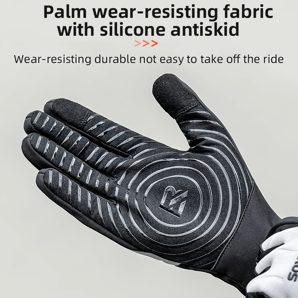 Full-finger cycling gloves with wear-resistant silicone grip palm showcasing durability for outdoor rides - Model SF2621.