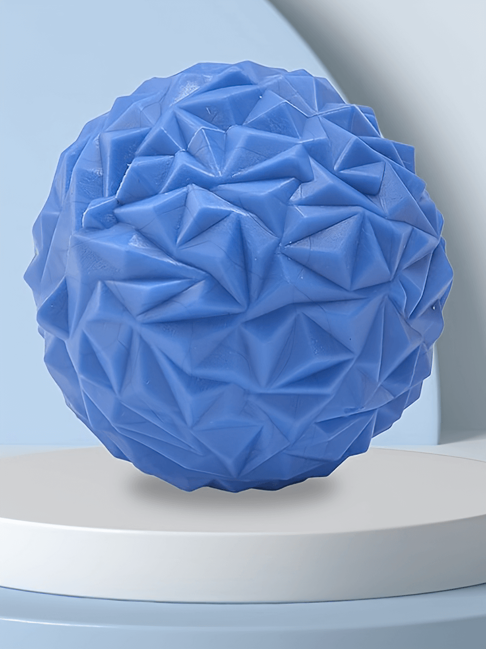 Deep Tissue Massage Ball SF2844 for reflexology and myofascial release, blue spiky textured surface for muscle and foot relief.