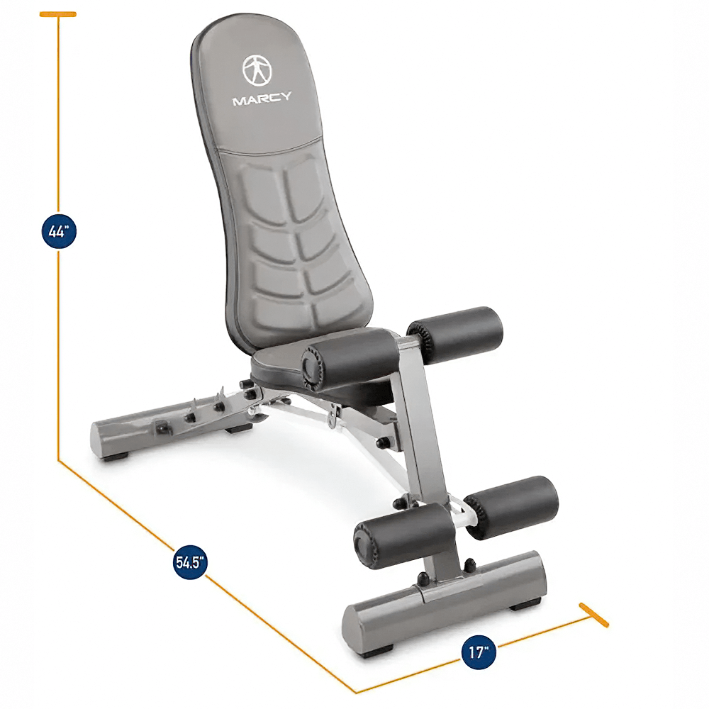 Deluxe Foldable Utility Bench for Home Workouts - SF3448 in black, adjustable for incline and decline exercises, with padded surface