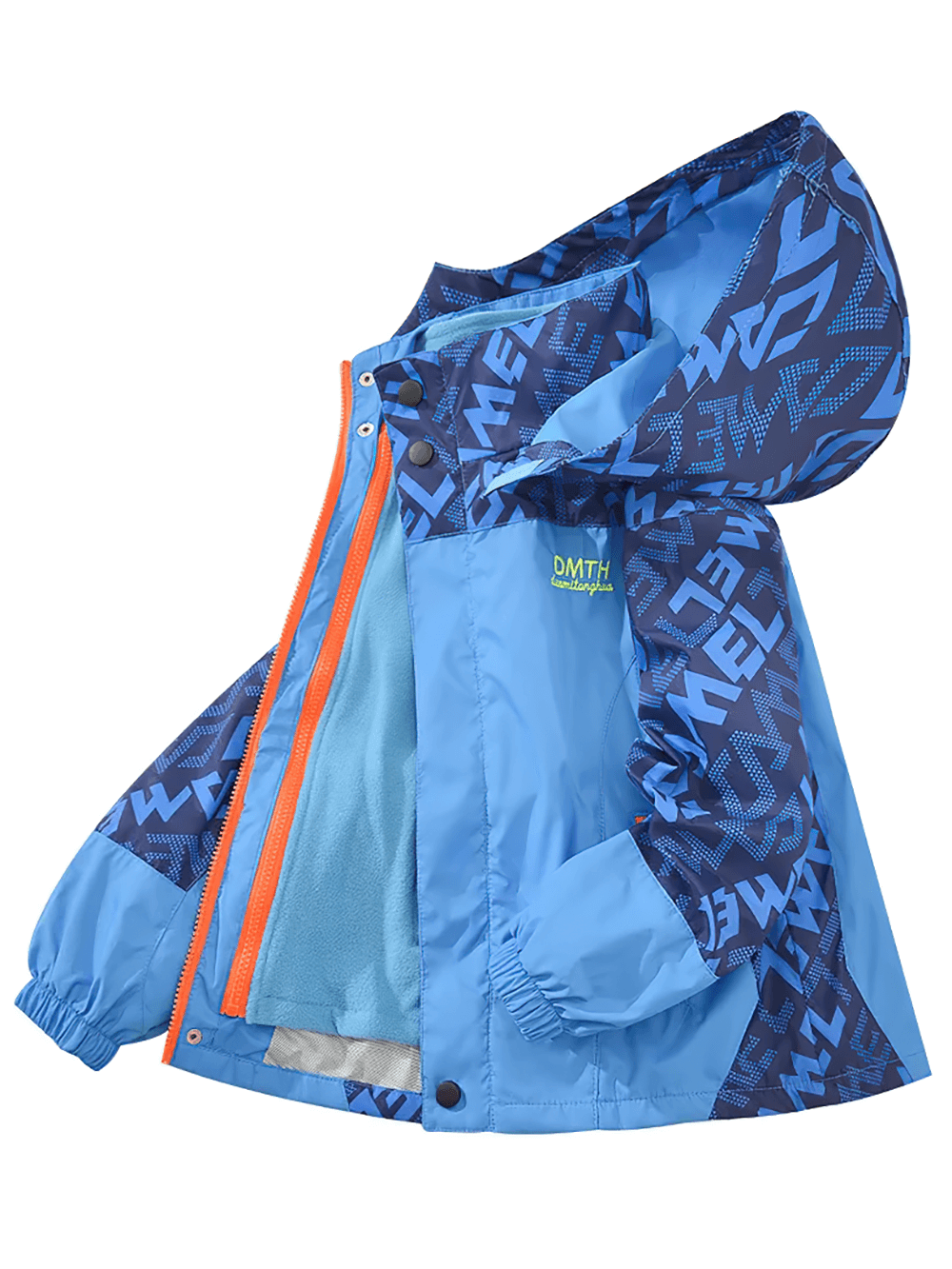 Detachable Windbreaker Jacket with Fleece Lining - SF3713 in blue with bright zippers, ideal for boys' outdoor spring and autumn adventures.