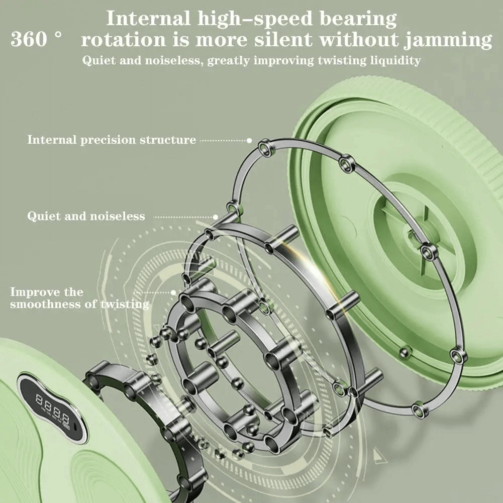 Internal view of Digital Rotating Waist Trainer with LCD Display - SF3496, showing the quiet high-speed bearing for smooth rotations.