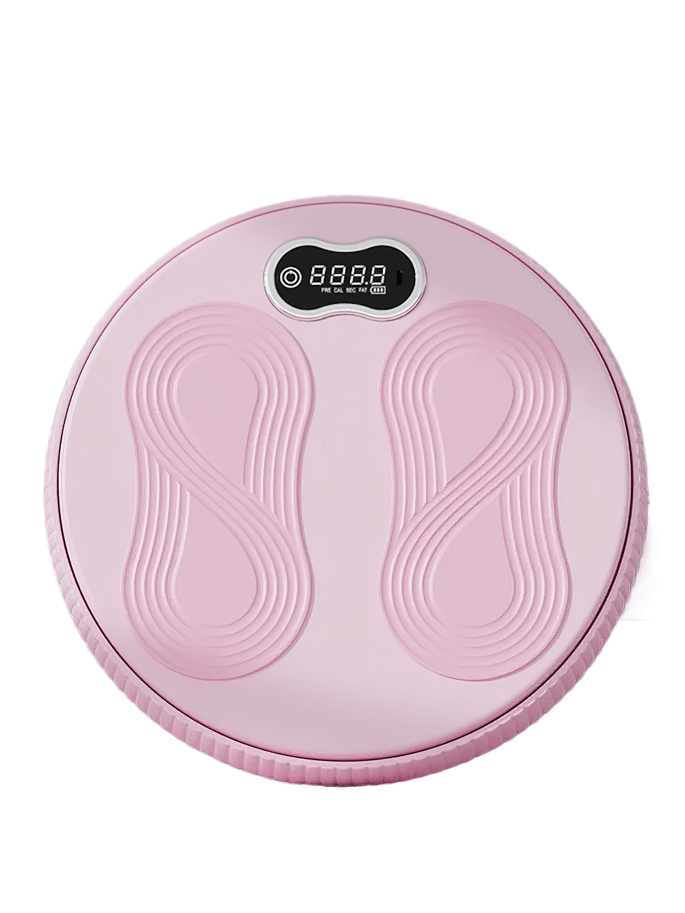 Digital Rotating Waist Trainer with LCD Display - SF3496 in pink, showcasing 30cm non-slip surface and digital screen for tracking workouts.