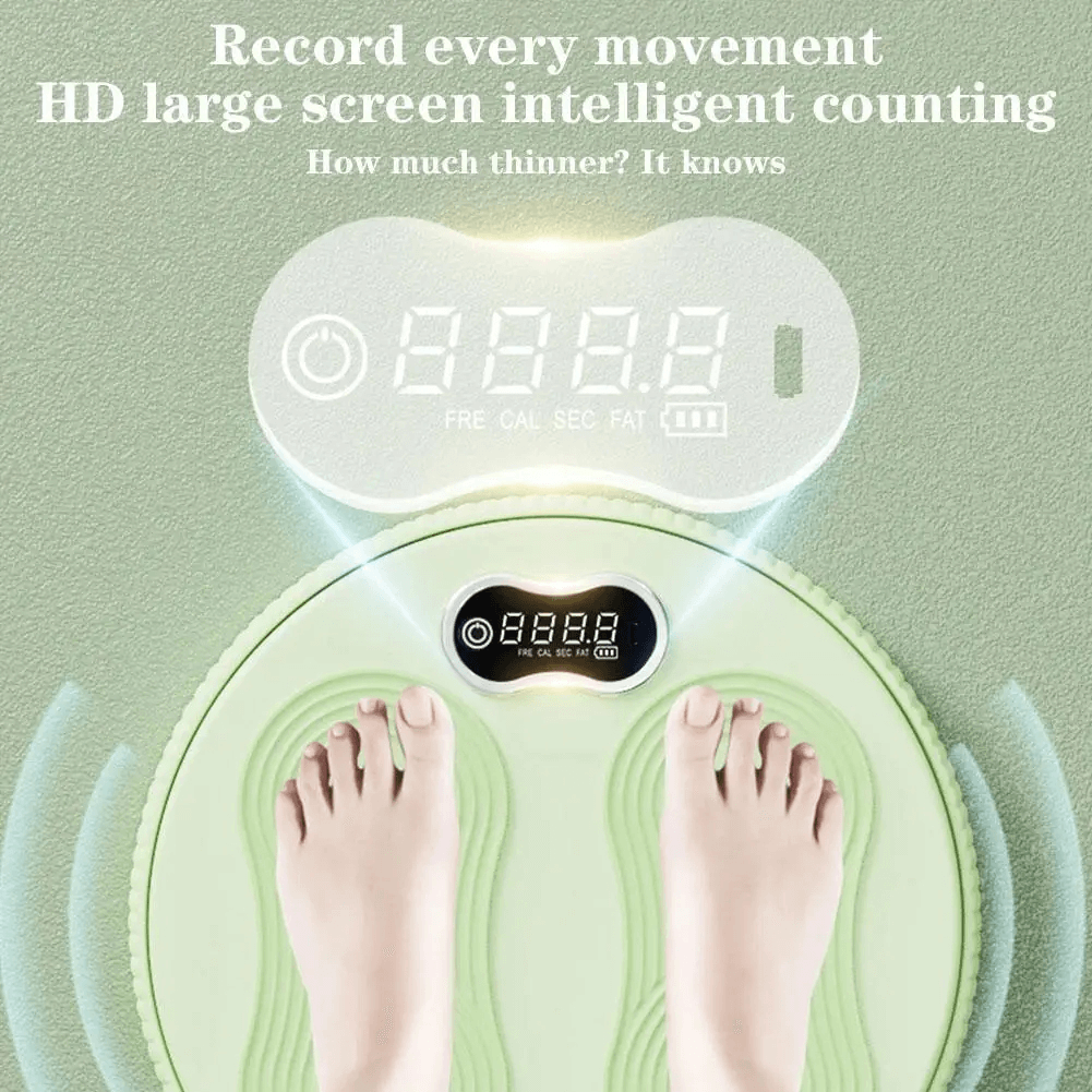 Person using Digital Rotating Waist Trainer with LCD Display - SF3496 for core and balance workout at home.