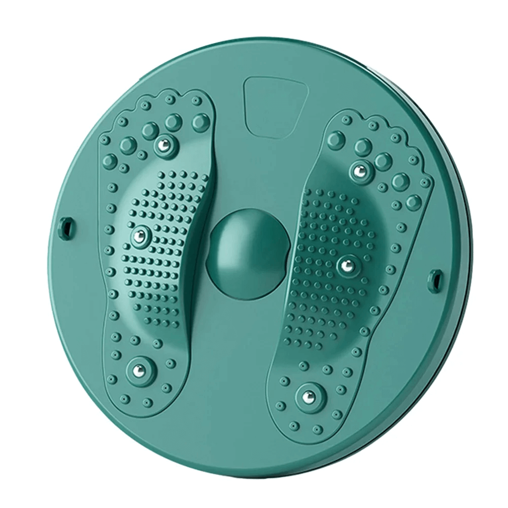 Digital Rotating Waist Twister Board for Fitness - SF3498, magnetic balance disc for body shaping, green with foot pattern