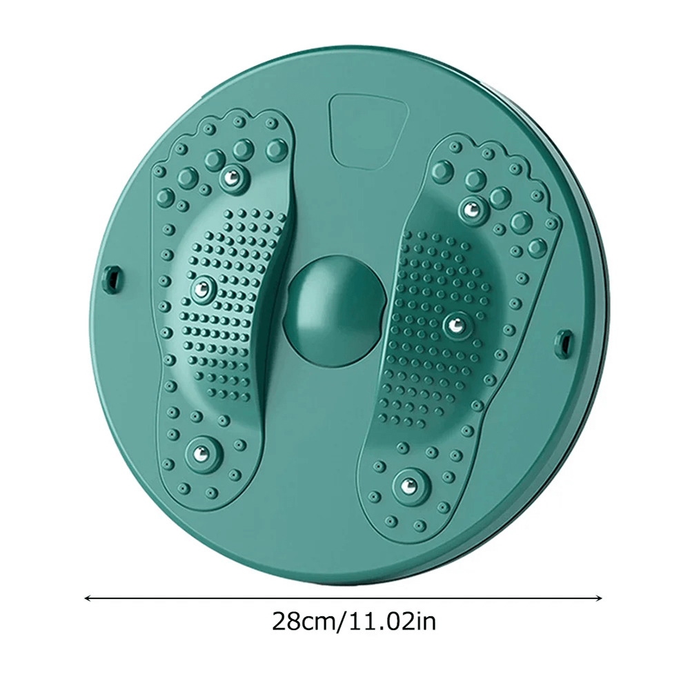 Digital Rotating Waist Twister Board for Fitness - SF3498 in green color with massage points, 28cm size.