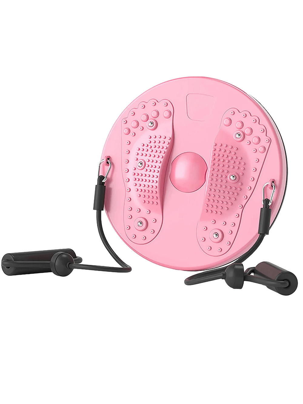 Pink Digital Rotating Waist Twister Board for Fitness - SF3498 with resistance cords, designed for body shaping and posture improvement.