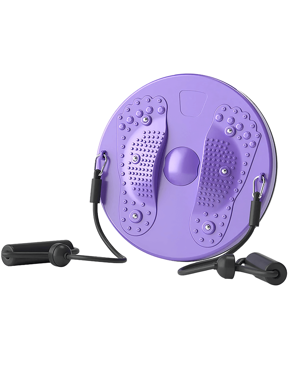 Digital Rotating Waist Twister Board for Fitness - SF3498 in purple with resistance bands for home workouts and core strengthening.